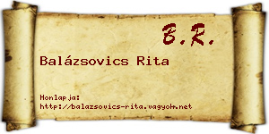 Balázsovics Rita névjegykártya