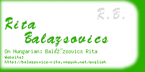 rita balazsovics business card